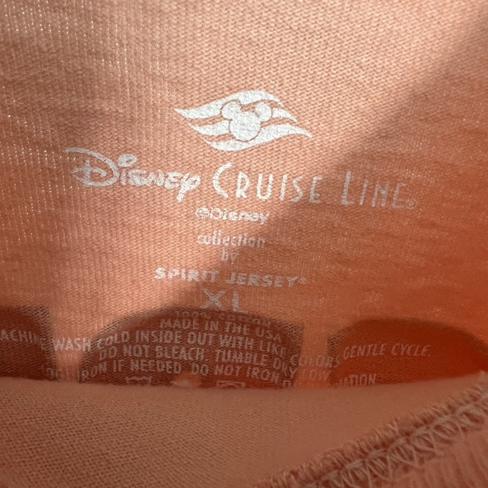 Disney Cruise Line Spirit Jersey Gold Glitter Size XL Peach Striped - Picture 4 of 7